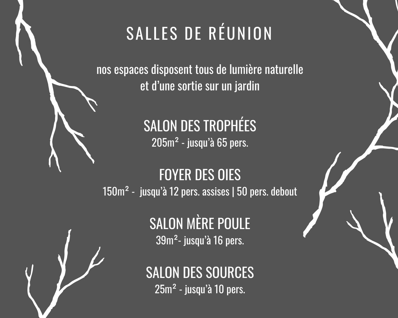 Plan des salles de réunions aux Prés d'Eugénie